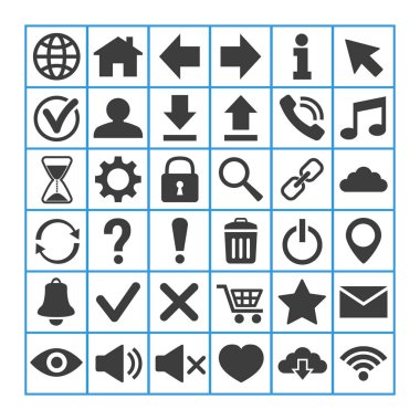 Web Simgeler beyaz arka plan üzerinde ayarlayın. Vektör çizim