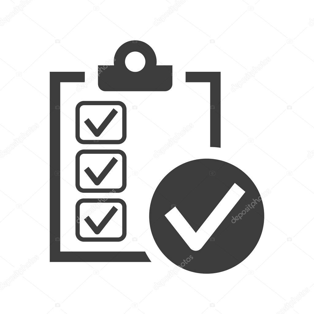 Checklist icon on white background. Vector illustration