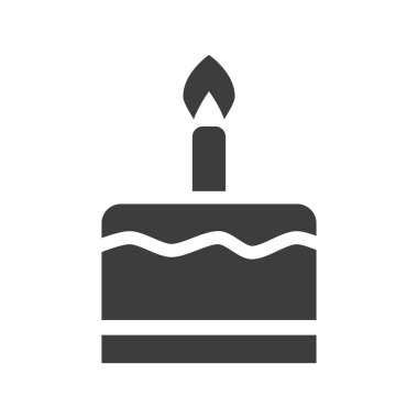 Doğum günü pastası simgesi beyaz arka plan üzerinde. Vektör çizim