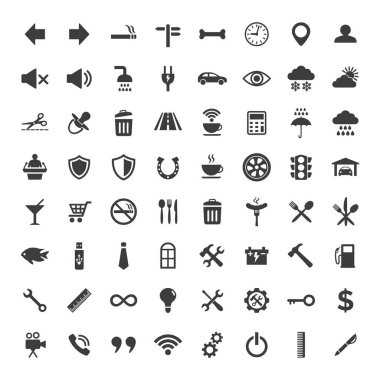 Web ve mobil simgeler beyaz arka plan üzerinde ayarlayın. Vektör çizim