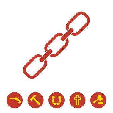 Beyaz arka plan üzerinde zincir simgesi. Vektör çizim