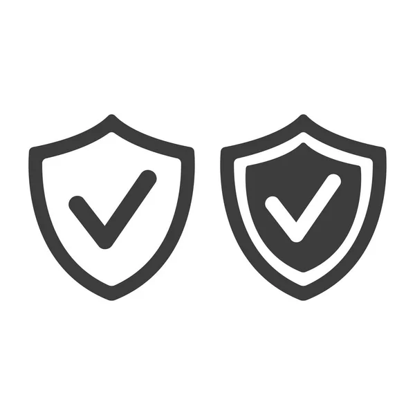 Shield Check Mark Icon White Background Vector Illustration — Stock Vector