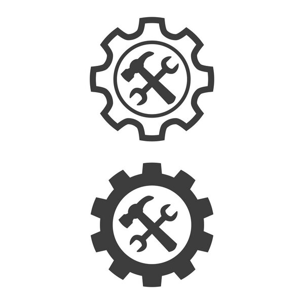 Service tool vector icons on white background.