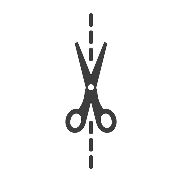 Ножницы с вырезанными линиями на белом фоне — стоковый вектор