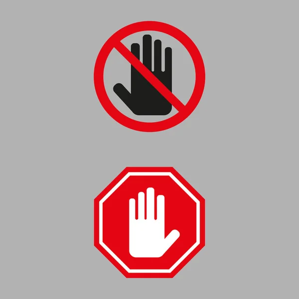 Stop signe sur fond gris . — Image vectorielle