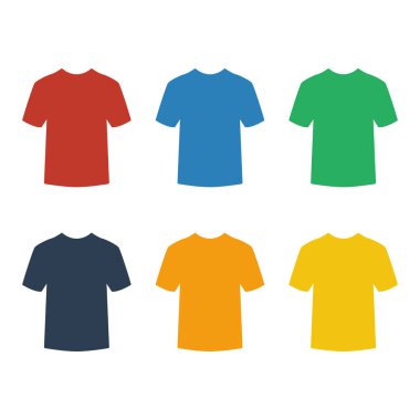 Beyaz arka planda t-shirt simgeleri seti.