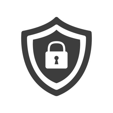 Kilit simgesi ile kalkan güvenliği.