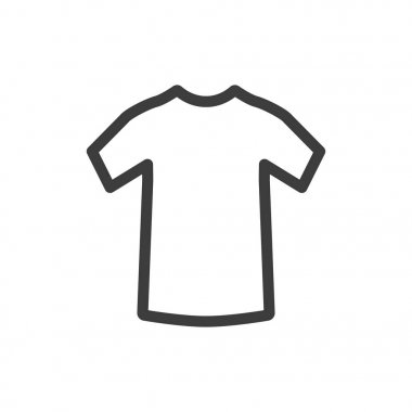 Beyaz arka plan üzerinde t-shirt simgesi.