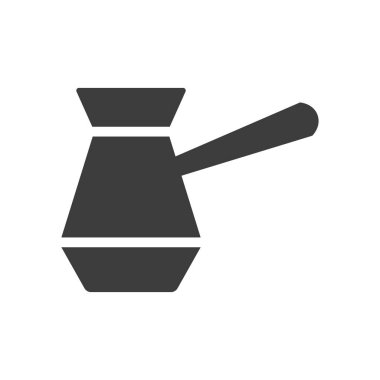 Beyaz arka planda kahve simgesi için Cezve.