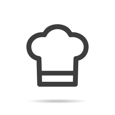 Beyaz arkaplanda şef simgesi.