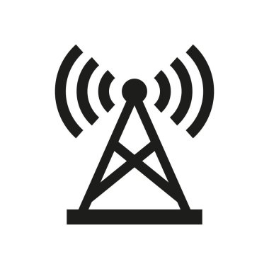 Beyaz arkaplanda anten simgesi.