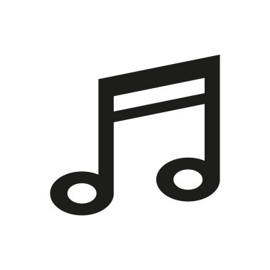 Beyaz arkaplanda müzik notası simgesi.