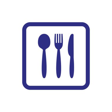 Beyaz arka planda bıçak, çatal ve kaşık. Vektör illüstrasyonu