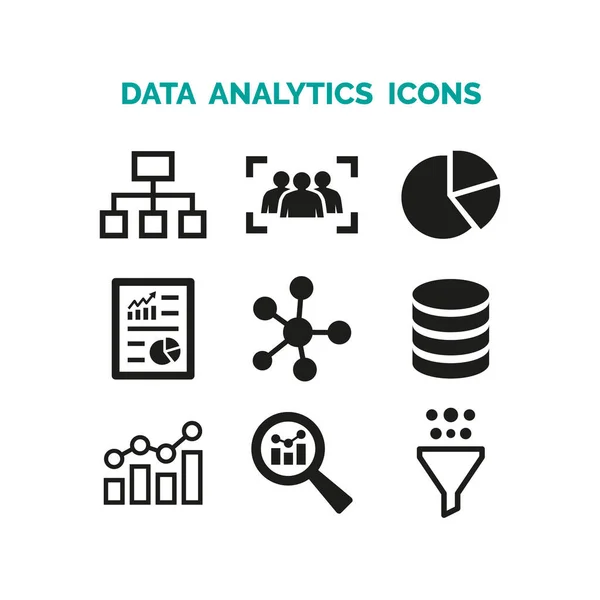 Iconos Análisis Datos Establecidos Sobre Fondo Blanco Ilustración Vectorial Vectores De Stock Sin Royalties Gratis