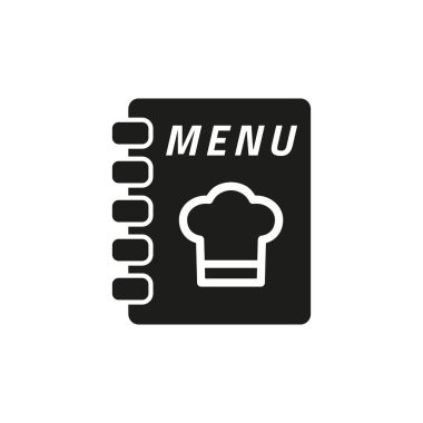 Beyaz arkaplanda kafe menüsü simgesi. Vektör illüstrasyonu