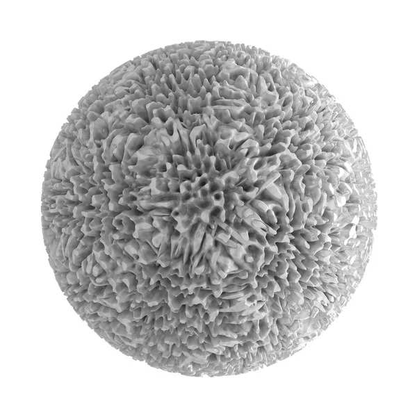 Balle abstraite de sphère 3D. 3D Rendu sphère abstraite sur fond blanc. Virus de la molécule blanche — Photo