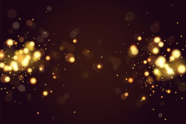 Soyut ufuk dairesel altın bokeh pırıltılı glitter ışıklar arka plan. Sihirli Noel arka plan. Zarif, parlak, Metalik altın arka plan. EPS 10