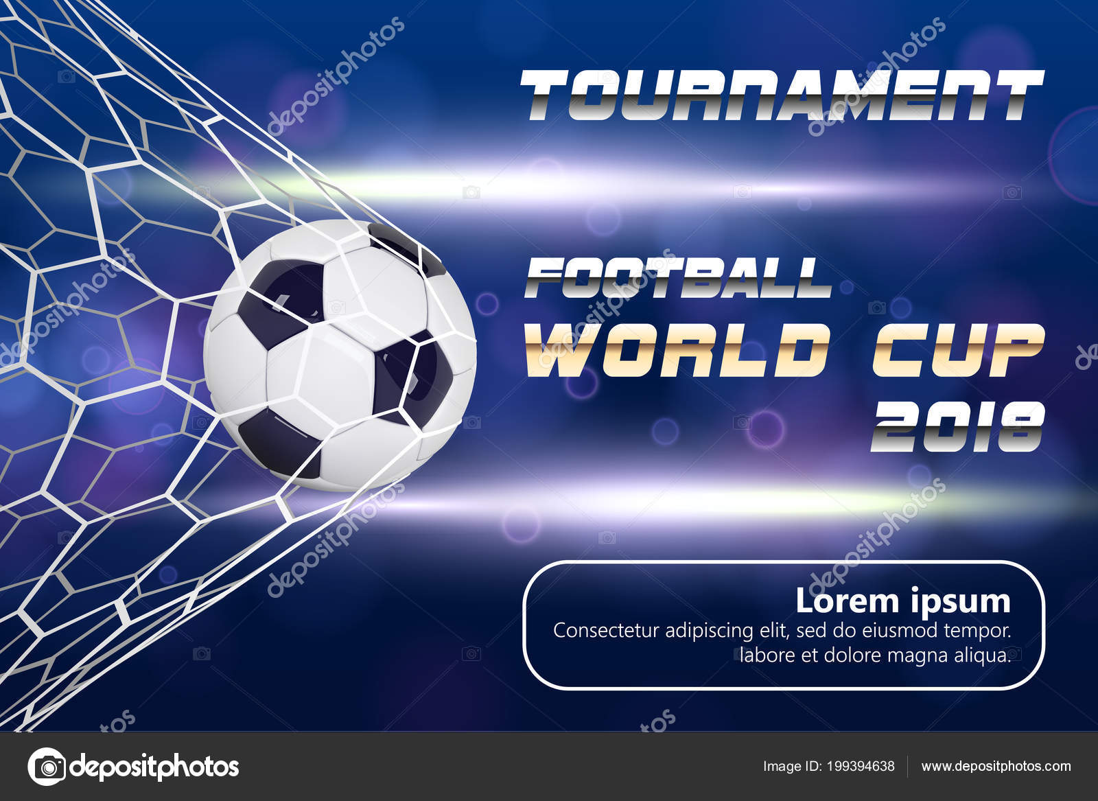 Soccer Or Football Banner With 3d Ball On Blue Background Soccer Game Match Goal Moment With Ball In The Net And Place For Text Vector Image By C Volmon Tut By Vector