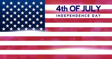 Yaratıcı daveti ilanı Amerikan Bağımsızlık günü partisi kutlama dekore edilmiştir. 4 Temmuz arka plan, yatay tatil vektör desen yıldız Amerika Birleşik Devletleri ile bayrak renkleri mavi, kırmızı ve beyaz