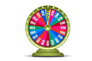 Servet tekerlek 3d nesne beyaz arka plan üzerinde izole. Şans çarkı. Online casino banner. Kumar kavramı