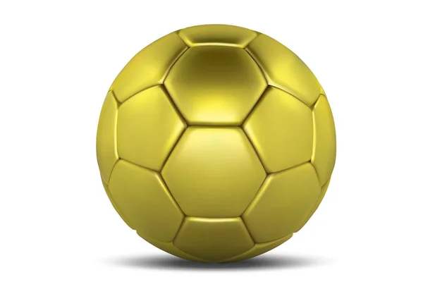 Золотий футбольний м'яч ізольований на білому тлі. Золотий футбольний м'яч. Футбол 3d м'яч — стоковий вектор