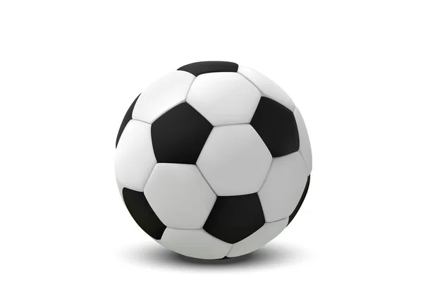 Bola de futebol realista ou bola de futebol no fundo branco. 3d estilo vetor bola isolada no fundo branco —  Vetores de Stock