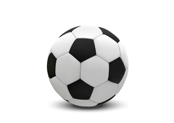 현실적인 축구 공 또는 축구 공을 흰색 바탕에. 3 차원 스타일 벡터 공 흰색 배경에 고립 — 스톡 벡터