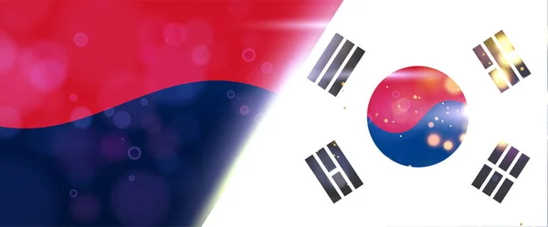 Sydkorea banderoll eller affisch. Corporate Identity affärsmallar för flyers broschyr. Abstrakt stil på Sydkorea flagga bakgrund. Vektorillustration — Stock vektor