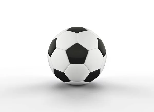 Ρεαλιστικό ποδόσφαιρο ή ποδόσφαιρο μπάλα σε λευκό φόντο. 3D μπάλα στυλ που απομονώνονται σε λευκό φόντο. 3D rendering — Φωτογραφία Αρχείου