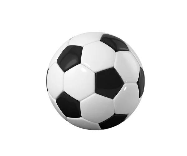 Pallone da calcio realistico o pallone da calcio su sfondo bianco. Palla stile 3d isolata su sfondo bianco. rendering 3d — Foto Stock