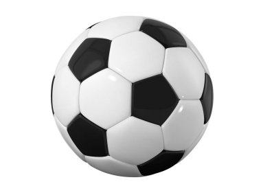futbol bal. beyaz arka plan üzerinde gerçekçi futbol topu. Beyaz arka plan üzerinde izole 3d stil vektör spor top