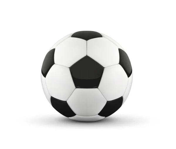 現実的なサッカー ボールやサッカー ボールの白い背景の上。白い背景の 3 d スタイルのベクトル ボール分離. — ストックベクタ