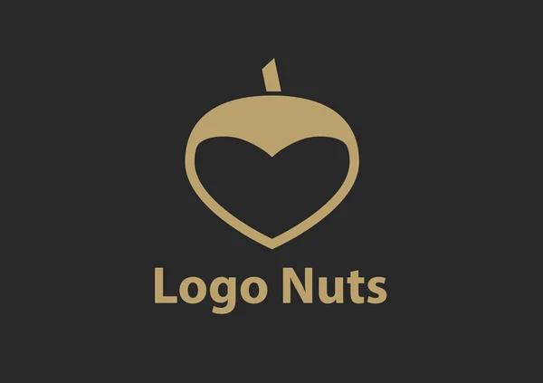 Hazelnut Logo. Flat illustration of hazelnut vector icon for web. Plant vector design. Eco food illustration. Nut logo design — Stock Vector