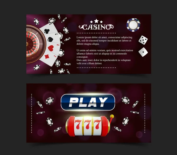 Casino estilo de fondo As, Vip folleto invitación juego de póquer. Cartel de casino o banner de fondo o plantilla de volante. Jugando a las cartas, dados, patatas fritas. Diseño del juego. Jugar juegos de casino . — Vector de stock