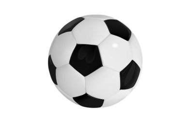 futbol bal. beyaz arka plan üzerinde gerçekçi futbol topu. Beyaz arka plan üzerinde izole 3d stil vektör spor top.