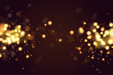 Soyut ufuk dairesel altın bokeh pırıltılı glitter ışıklar arka plan. Sihirli Noel arka plan. Zarif, parlak, Metalik altın arka plan. EPS 10.