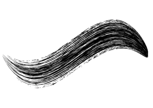 Kalıcı makyaj kozmetik maskara fırça konturu doku üzerine beyaz izole vektör. Gerçekçi maskara smear şablonu. Rimel kirpikleri Fırça kontur makyaj. Kara El çekilmiş kirpik karalama renk örneği.