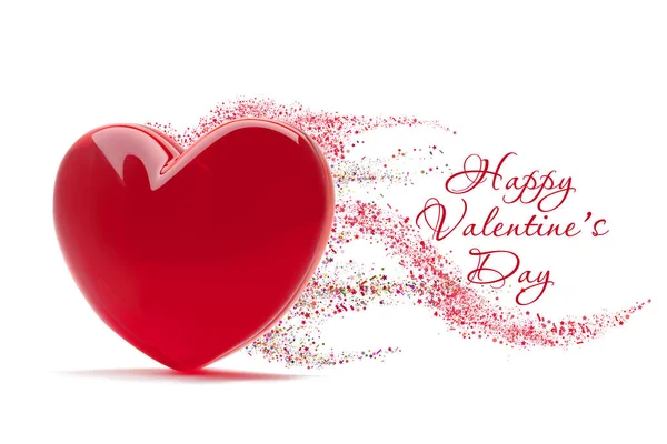 Rood hart St valentines symbool geïsoleerd op een witte achtergrond. 3D-realistische afbeelding met een rode Valentijn hart. Liefde clipart. — Stockvector