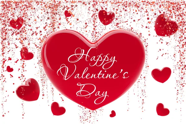 Банерний фон Святого Валентина. 3d реалістичний символ любові. Ілюстрація з червоним шаблоном серця валентинки. Красиві абстрактні модні шпалери . — стоковий вектор
