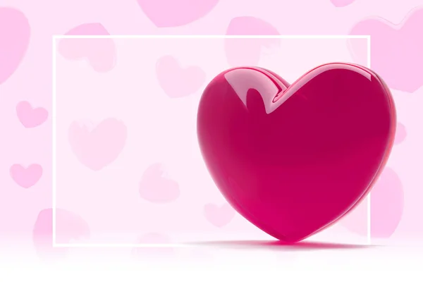 St San Valentino bandiera di design sfondo con e copyspace. 3D realistico cuore simbolo di amore. Illustrazione con un modello di cuore rosa di San Valentino. Bella astratta carta da parati alla moda . — Vettoriale Stock