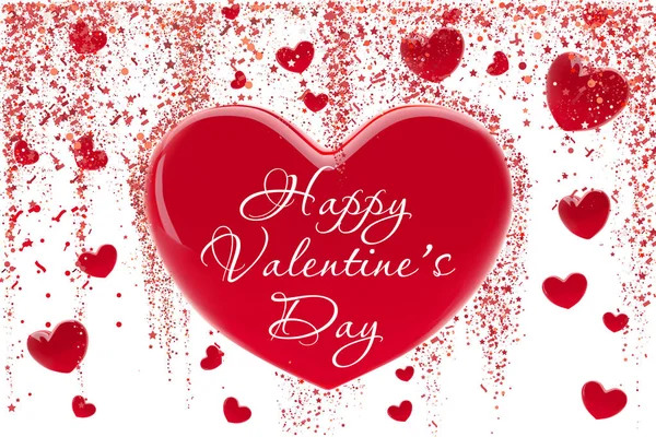 Szent Valentin design banner háttér. 3D reális szerelmi szimbólum. Ábrán piros Valentin szív sablonnal. Gyönyörű absztrakt trendi tapéta. — Stock Vector