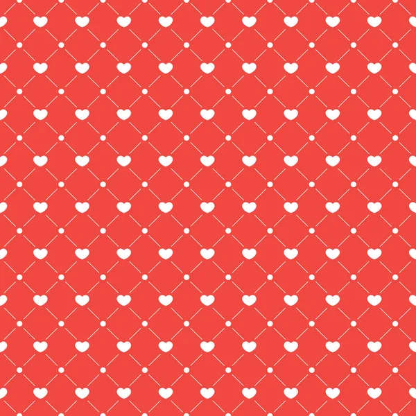 Modèle de coeur coloré sans couture. Résumé Saint Valentin fond rouge et blanc . — Image vectorielle