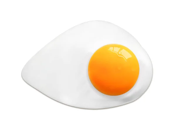 Ovo frito. Comida rápida. Almoço, jantar, pequeno-almoço. Produto natural. omelete cozida. Ovos mexidos. Fundo branco isolado. Ilustração . — Fotografia de Stock