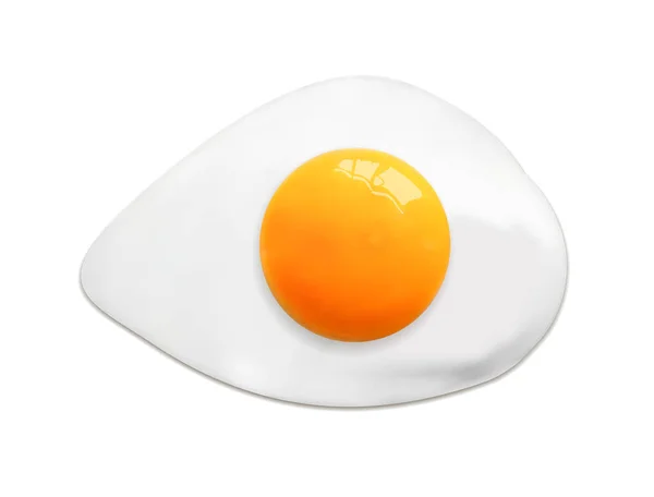 Œuf frit. Restauration rapide. Déjeuner, dîner, petit déjeuner. Produit naturel. Omelette cuite. Des œufs brouillés. Fond blanc isolé. illustration . — Photo