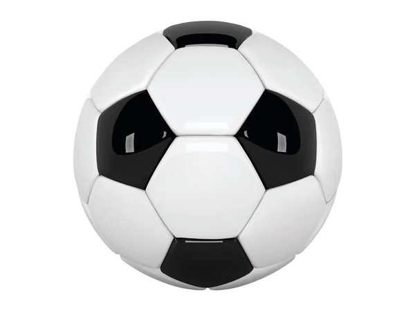 Bola de futebol realista ou bola de futebol no fundo branco. 3d bola estilo isolado no fundo branco — Fotografia de Stock