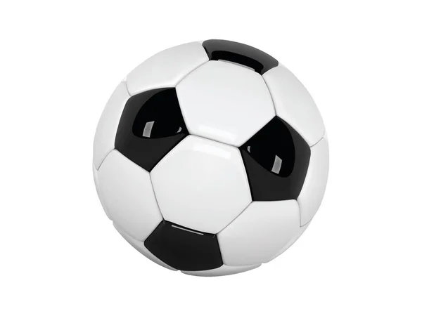 現実的なサッカー ボールやサッカー ボールの白い背景の上。白い背景に分離された 3 d スタイル ボール — ストック写真