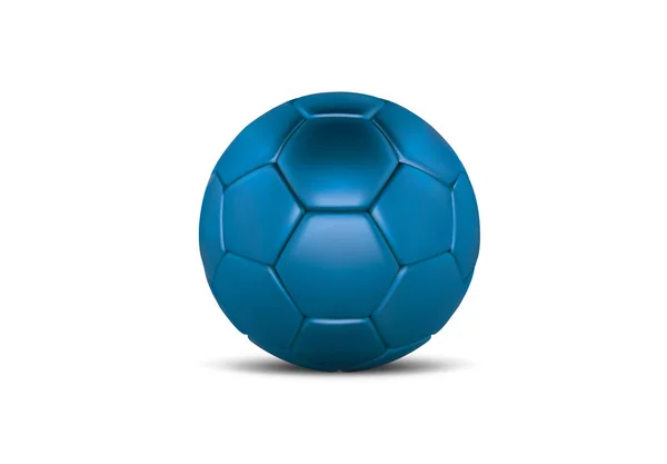 Фіолетовий футбольний м'яч на білому тлі. Реалістичний футбольний м'яч 3d Blue. Синій футбольний м'яч — стокове фото