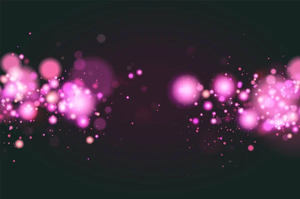 Rosa magische Bokeh funkeln glitzernde Lichter. abstrakte defokussierte kreisförmige Hintergrundgestaltung für das neue Jahr. eleganter, glänzender, lila-blauer Hintergrund. Folge 10. — Stockfoto