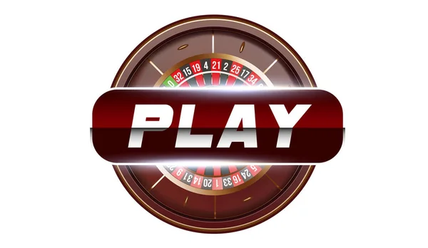 赌场播放按钮概念隔离在白色背景。扑克在线赌场插图。赌博概念设计按钮, 扑克移动应用程序图标. — 图库照片