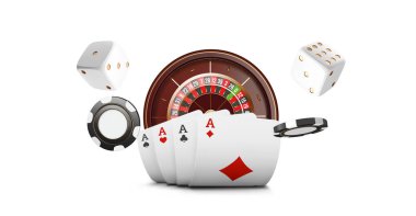 İskambil ve poker fişleri casino fly. Casino Rulet kavramı beyaz arka plan üzerinde. Poker casino illüstrasyon. Kırmızı ve siyah gerçekçi çip havada. Kumar poker mobil app simgesi.